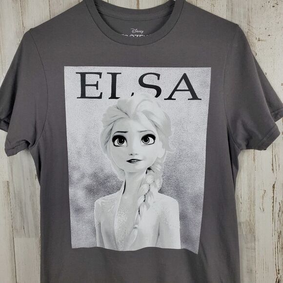 Disney Frozen 2 Elsa Graphic Tee Shirt Gray Size Small - Picture 4 of 5